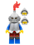 LEGO cas559 Lion Knight - Female, Light Bluish Gray Helmet, Flat Silver Visor, Red Plume, Flat Silver Armor