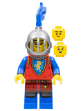LEGO cas567 Lion Knight - Female, Flat Silver Helmet with Fixed Grille, Blue Plume