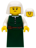 LEGO cas570 Peasant - Female, Dark Green Skirt, White Headdress