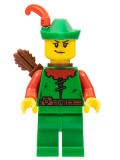 LEGO cas572 Forestwoman - Red, Green Hat, Red Feather, Quiver