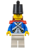 LEGO pi193 Imperial Soldier IV - Male, Black Shako Hat, Red Epaulettes, Reddish Brown Moustache, Backpack